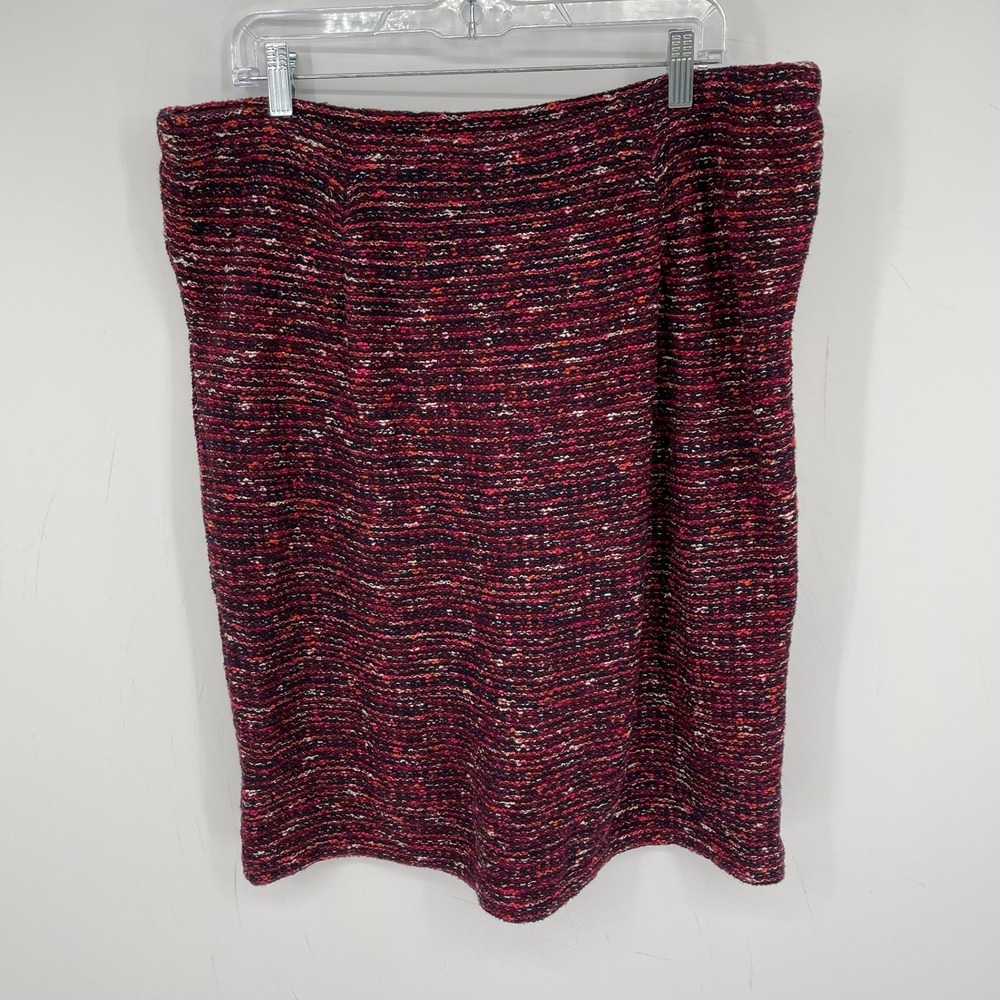 J.Jill Women's Maroon Tweed Knit Pencil Skirt Size XL
